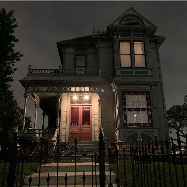 Angelino Heights Victorian at night